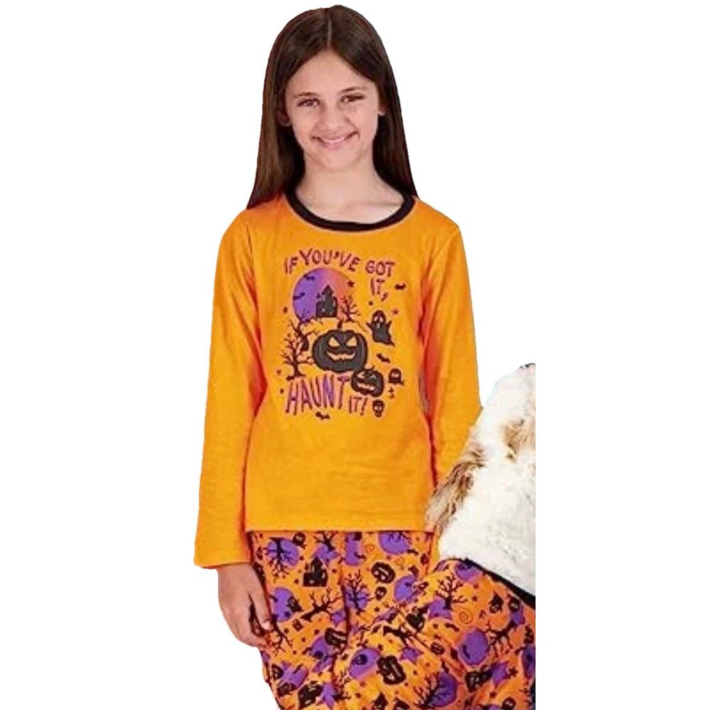 Holiday Hype Unisex Children 2 Pcs Graphic Halloween Print Pajamas 14/16 NWT